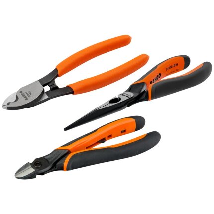 Tangsæt, sidebidetang-spidstang-kabelsaks, 3stk