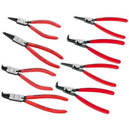 Låseringstangsæt indv. /udv. lige/buet, ialt 8 stk