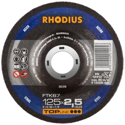 Rhodius Topline FTK67 skæreskive 125×2,5mm