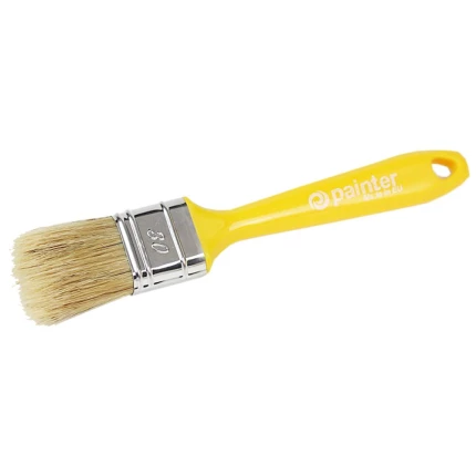 Fladpensel gul plastskaft hårmix 30×14mm