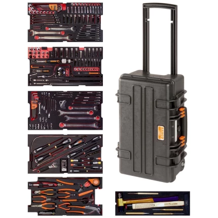 Værktøjskasse t/flyindustri, indhold 240 dele