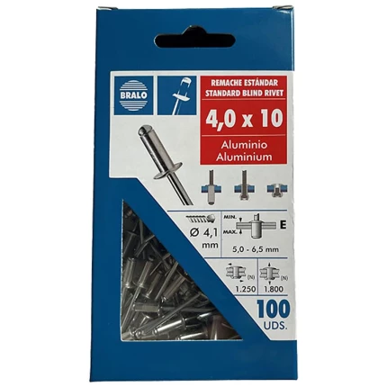 Bralo blindnitte alu/stål 4,8×8mm, 90stk