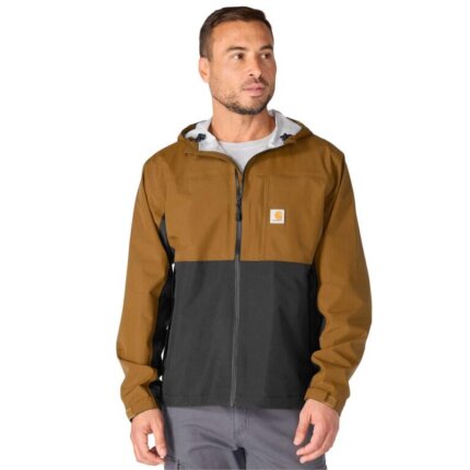 Carhartt regnjakke brun/sort str. XL