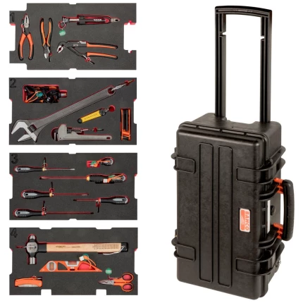 Værktøjskasse t/offshore, indhold 29 dele