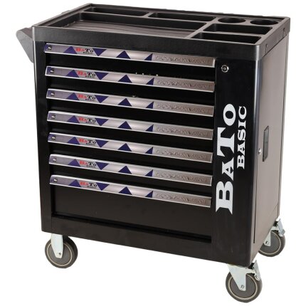 Værktøjsvogn m/7 skuffer & sideskab, 217 dele